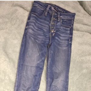 American eagle skinny jeans high waisted 0